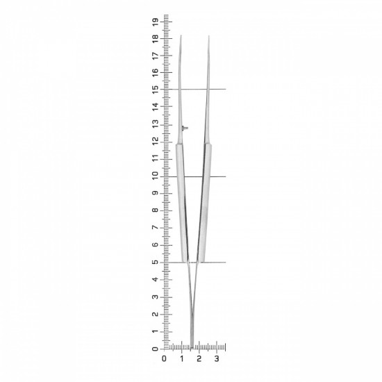 Пинцет микрохирургический анатомический изогнутый, 180 мм