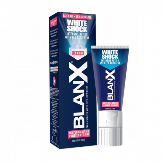 Зубная паста BlanX White Shock Protect + Led активатор, 50 мл.